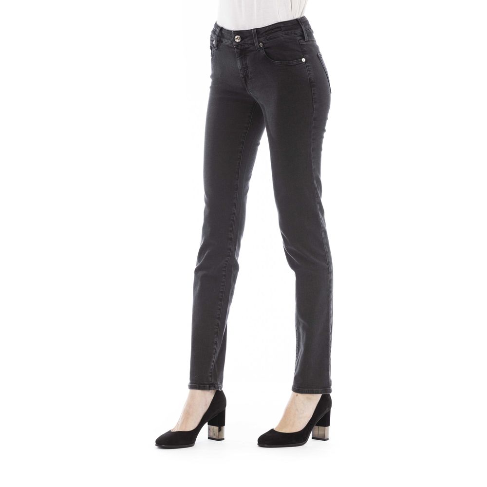 Black Cotton Women's Jeans