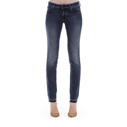 Blue Cotton Women Jeans