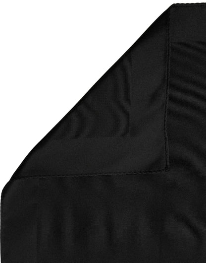 Dolce & Gabbana Black Silk Square Handkerchief Pocket Scarf