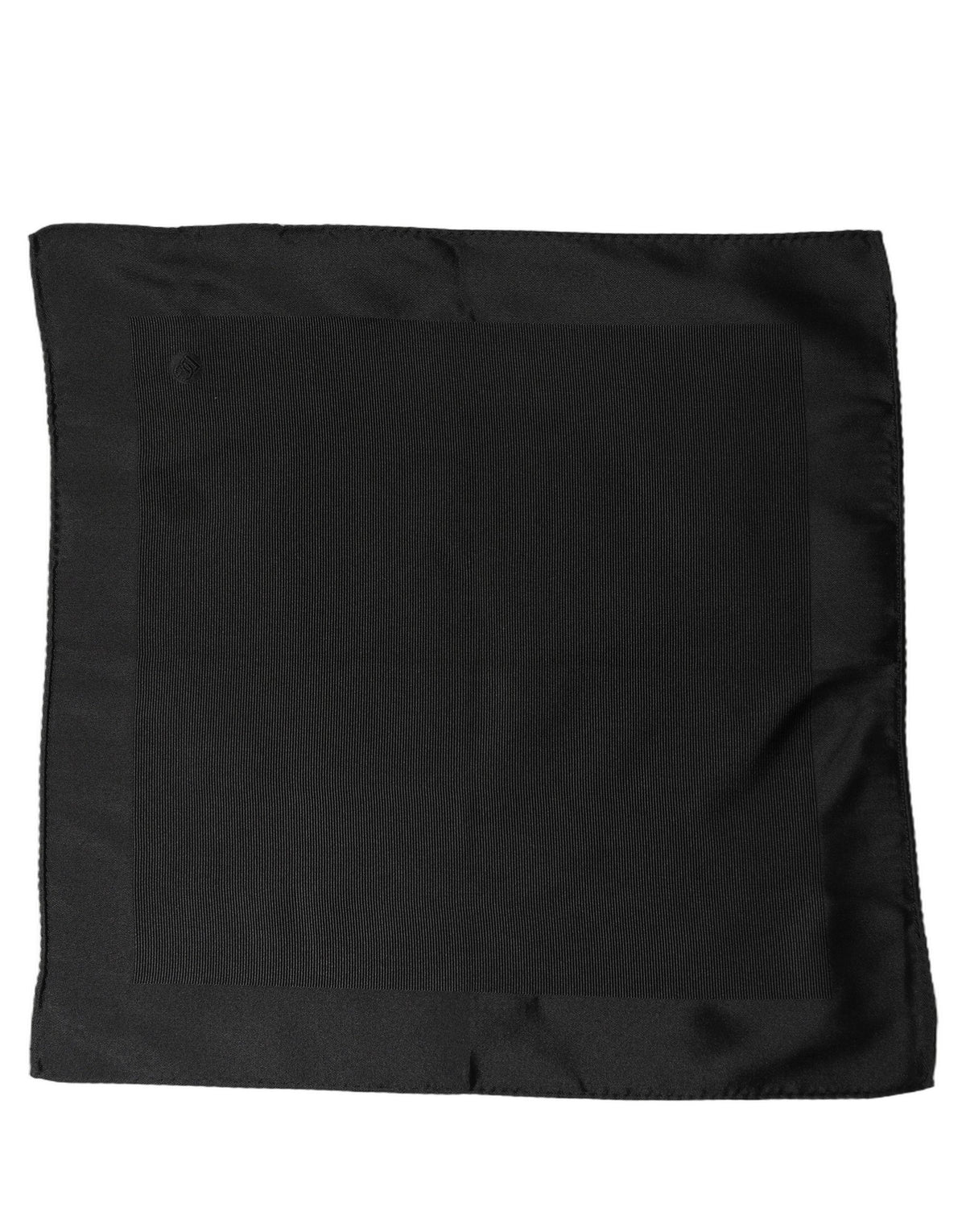 Dolce & Gabbana Black Silk Square Handkerchief Pocket Scarf
