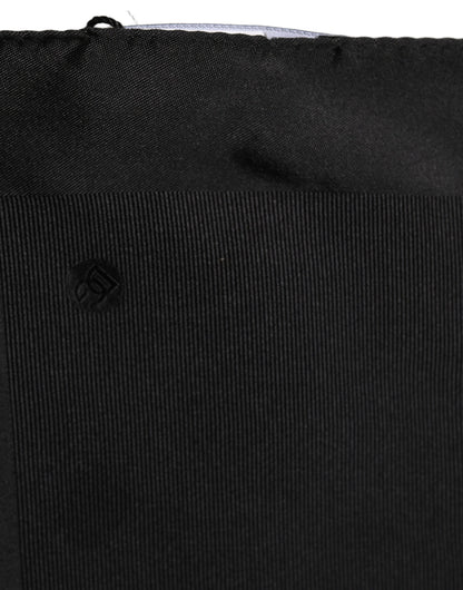 Dolce & Gabbana Black Silk Square Handkerchief Pocket Scarf