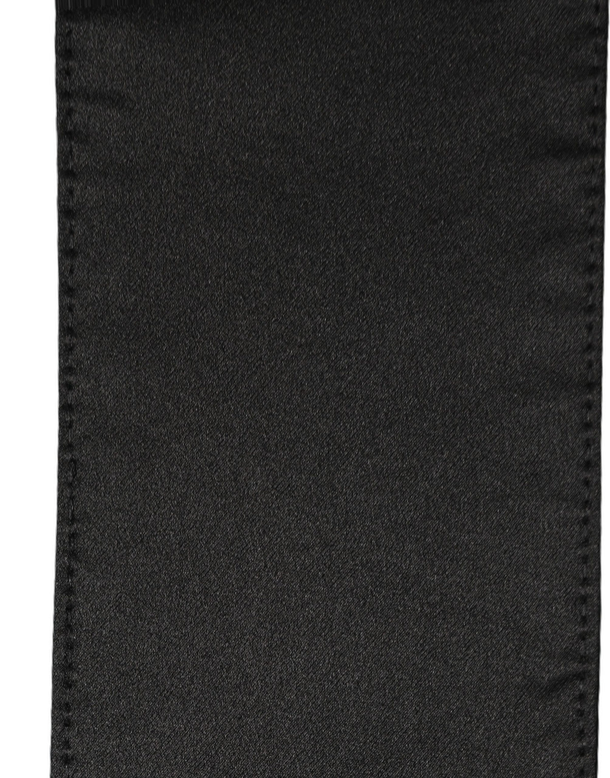 Dolce & Gabbana Black Satin Silk Skinny Fringed Shawl Scarf 220cm x 9cm
