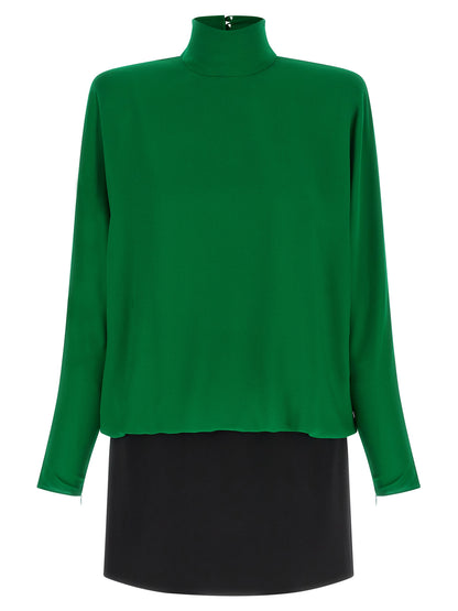 Valentino Garavani Bicolor Silk Short Dress