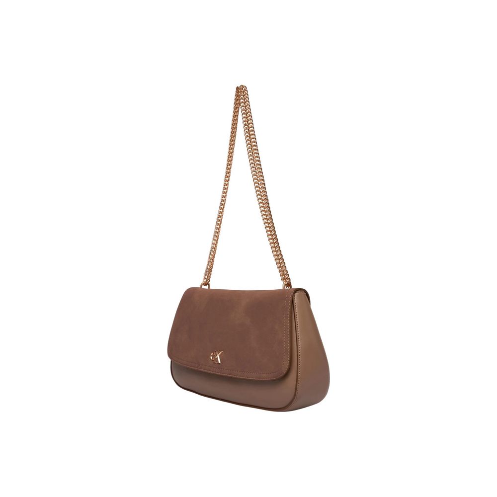 Calvin Klein CK CONV CHAIN BRUSHED MEDIUM BAG - Beige