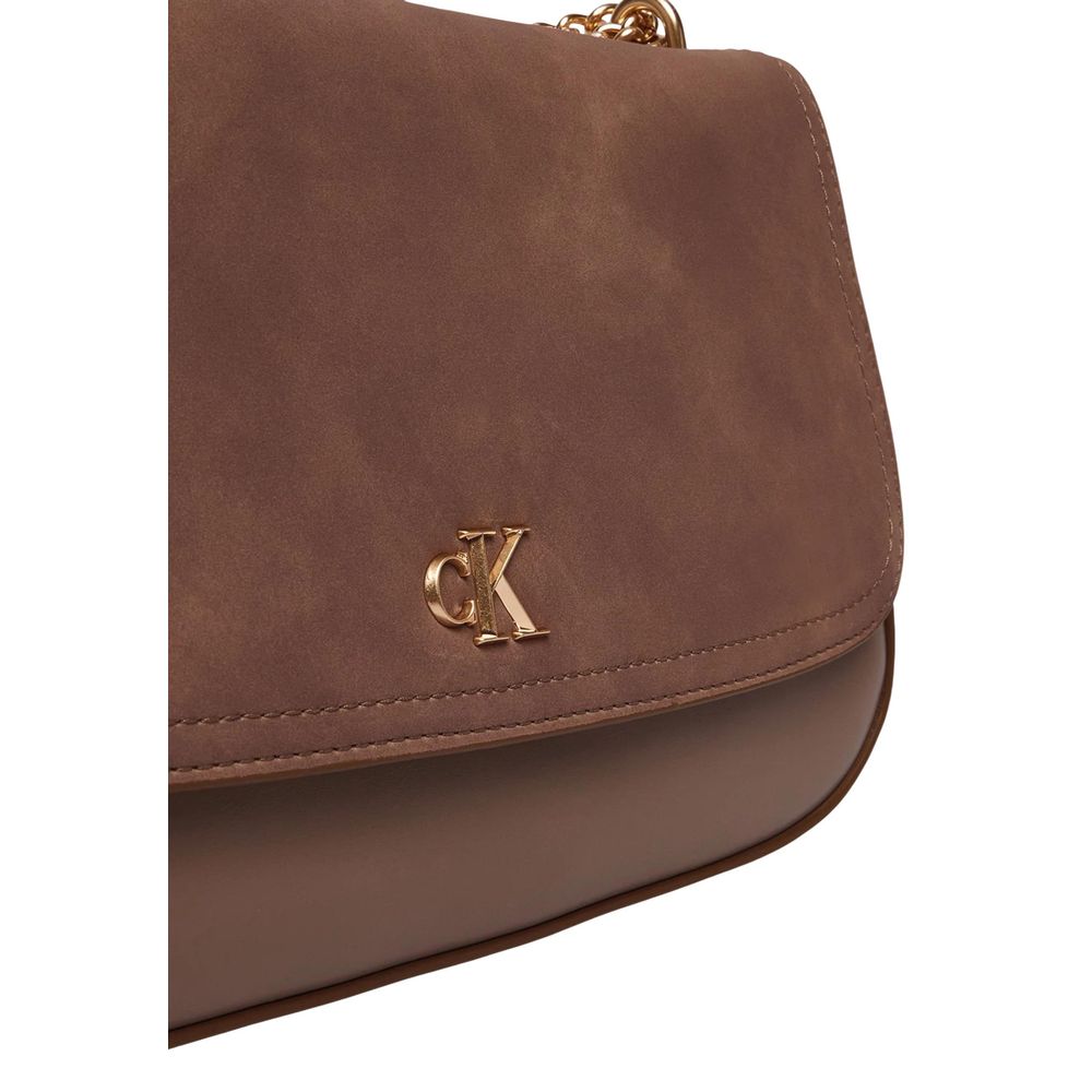 Calvin Klein CK CONV CHAIN BRUSHED MEDIUM BAG - Beige