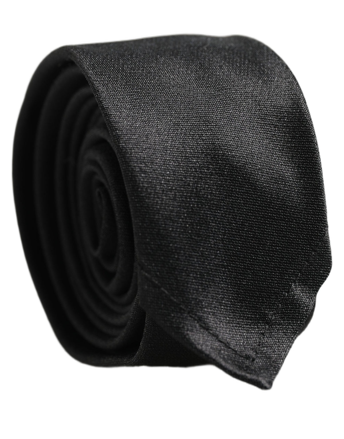 Dolce & Gabbana Black Satin Silk Classic Adjustable Tied Necktie
