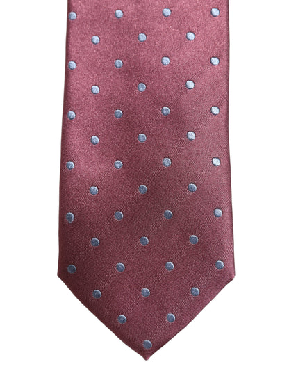 Dolce & Gabbana Men Maroon Silk Polka Dot Adjustable Tied Necktie Tie