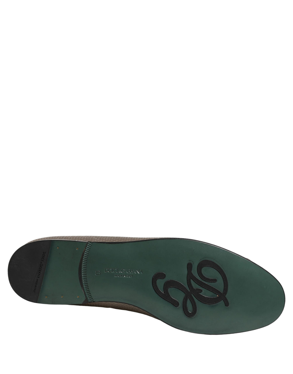 Dolce & Gabbana Silver Leather Logo Slip-On Loafers