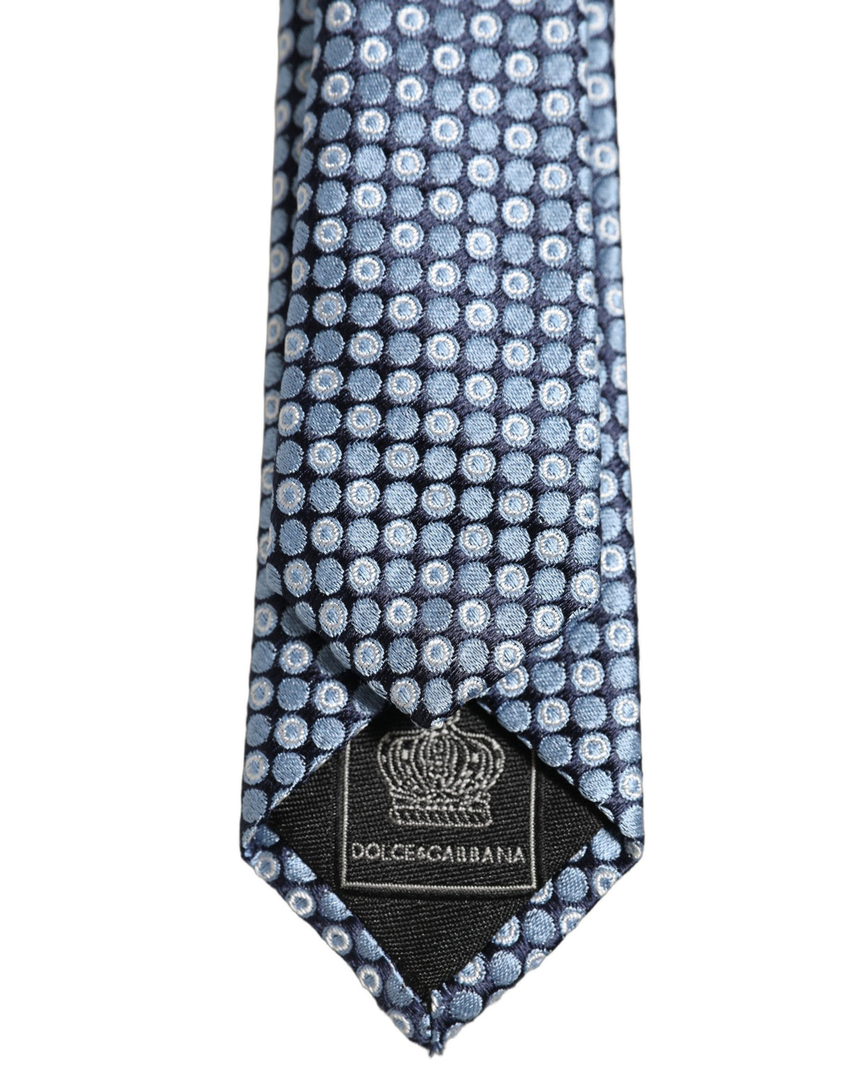 Dolce & Gabbana Blue Circle Pattern Silk Adjustable Necktie Accessory Tie