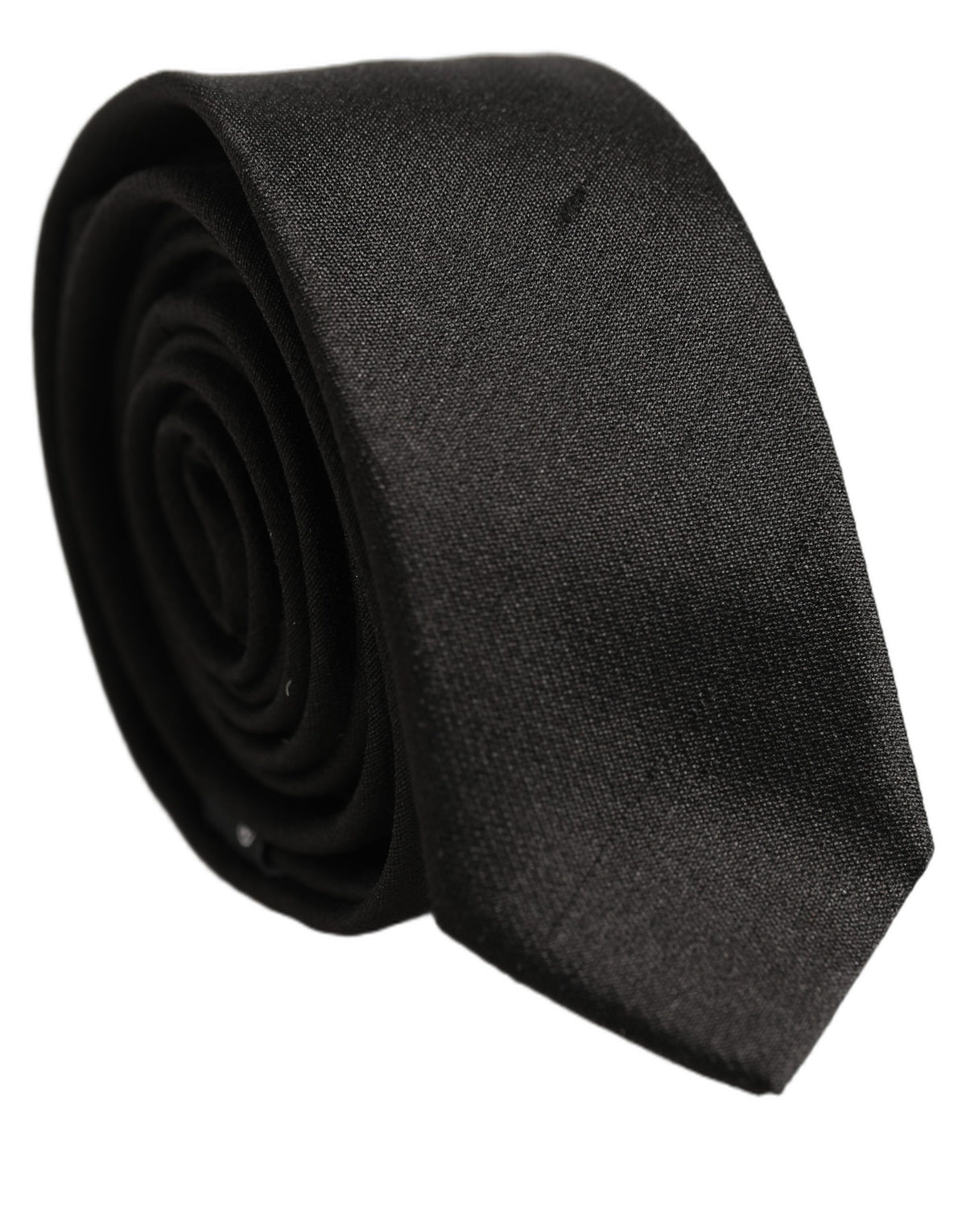Dolce & Gabbana Black Satin Textured Adjustable Necktie Men Accessory Tie