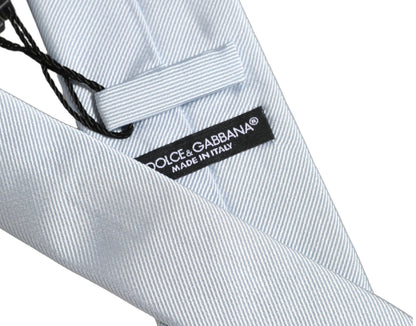 Dolce & Gabbana Men Light Blue Silk Classic Adjustable Tied Necktie Tie
