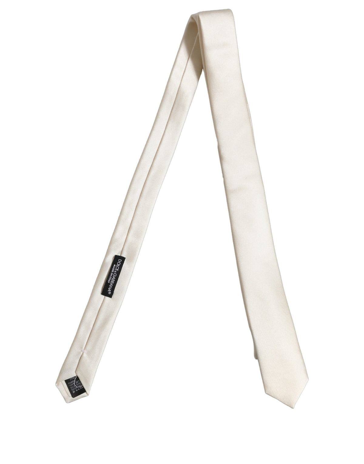 Dolce & Gabbana Cream Silk Adjustable Tied Necktie