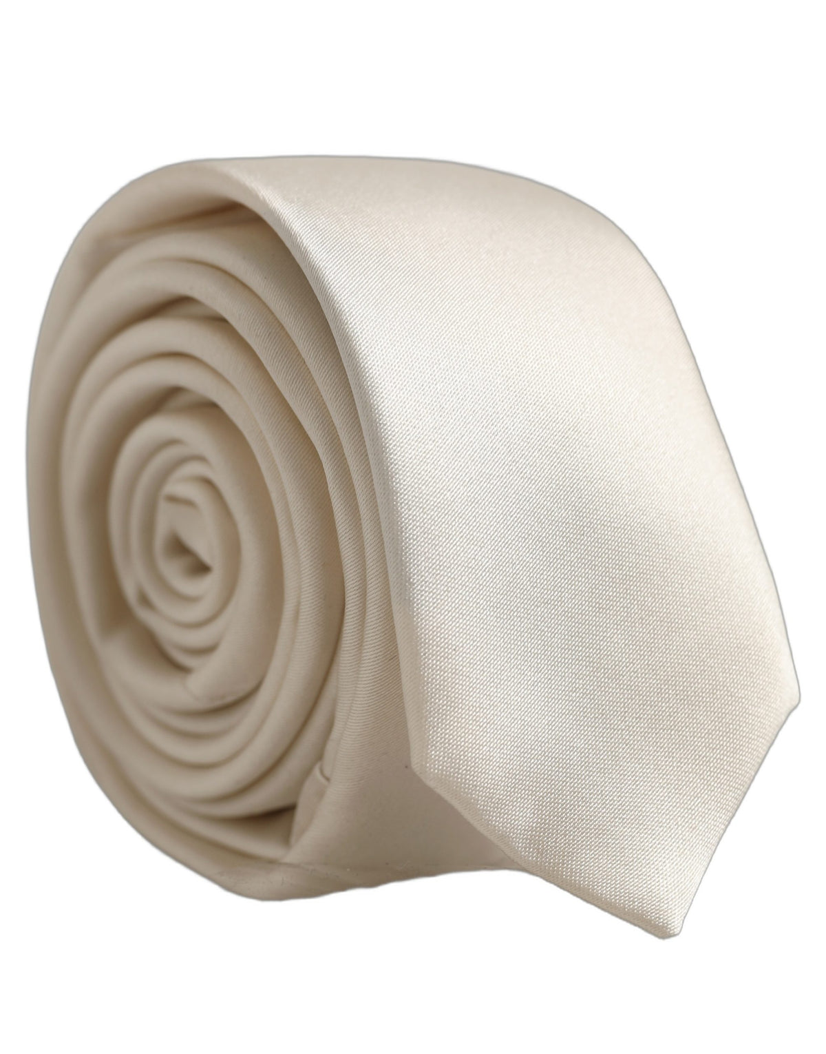 Dolce & Gabbana Cream Silk Adjustable Tied Necktie