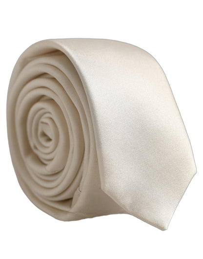 Dolce & Gabbana Cream Silk Adjustable Tied Necktie