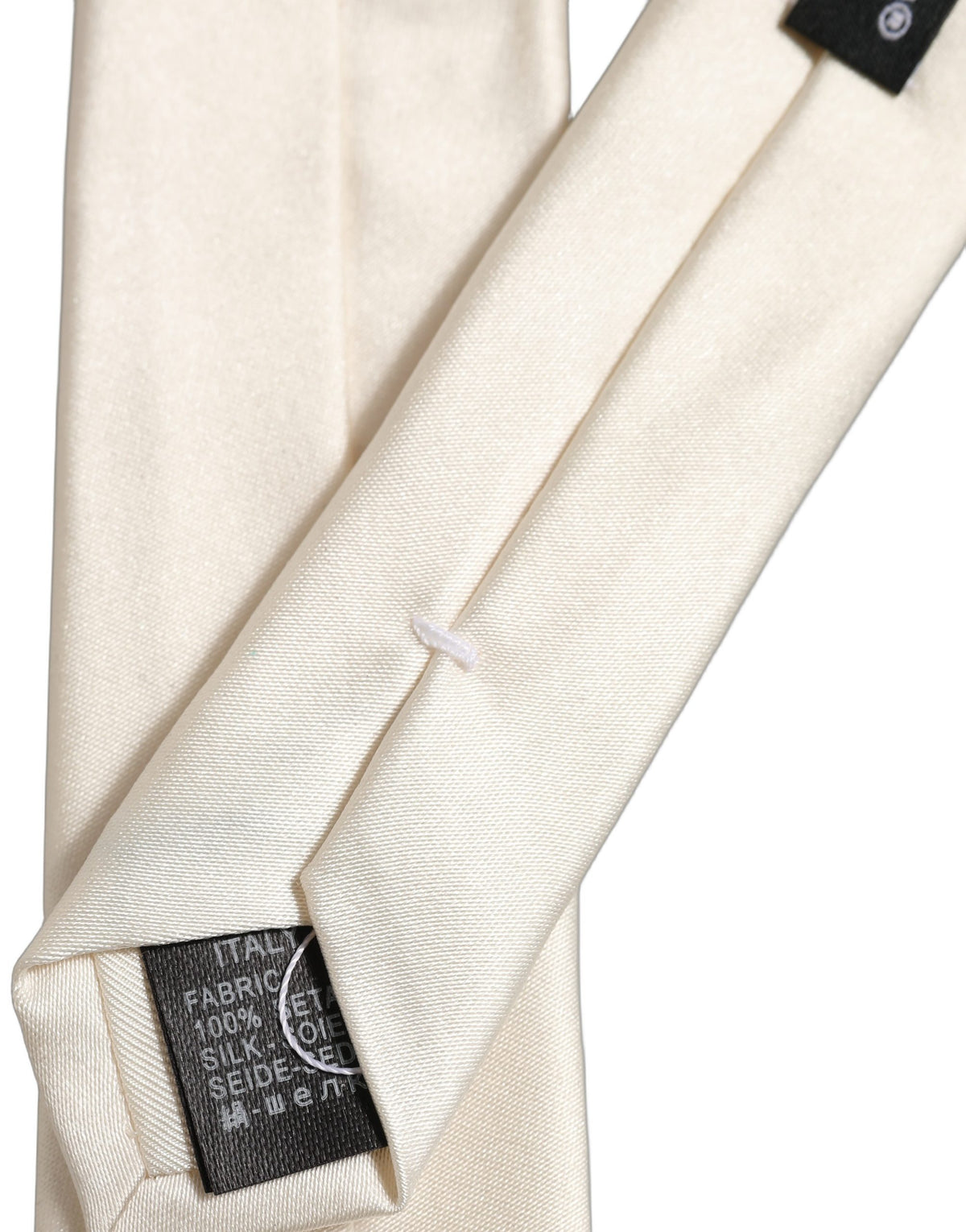 Dolce & Gabbana Cream Silk Adjustable Tied Necktie