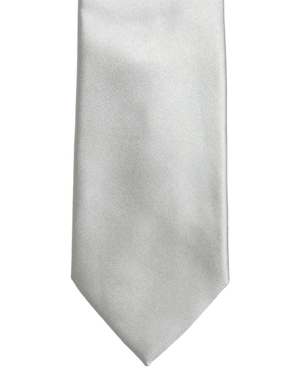 Dolce & Gabbana Gray Satin 100% Silk Adjustable Tied Men Necktie Tie