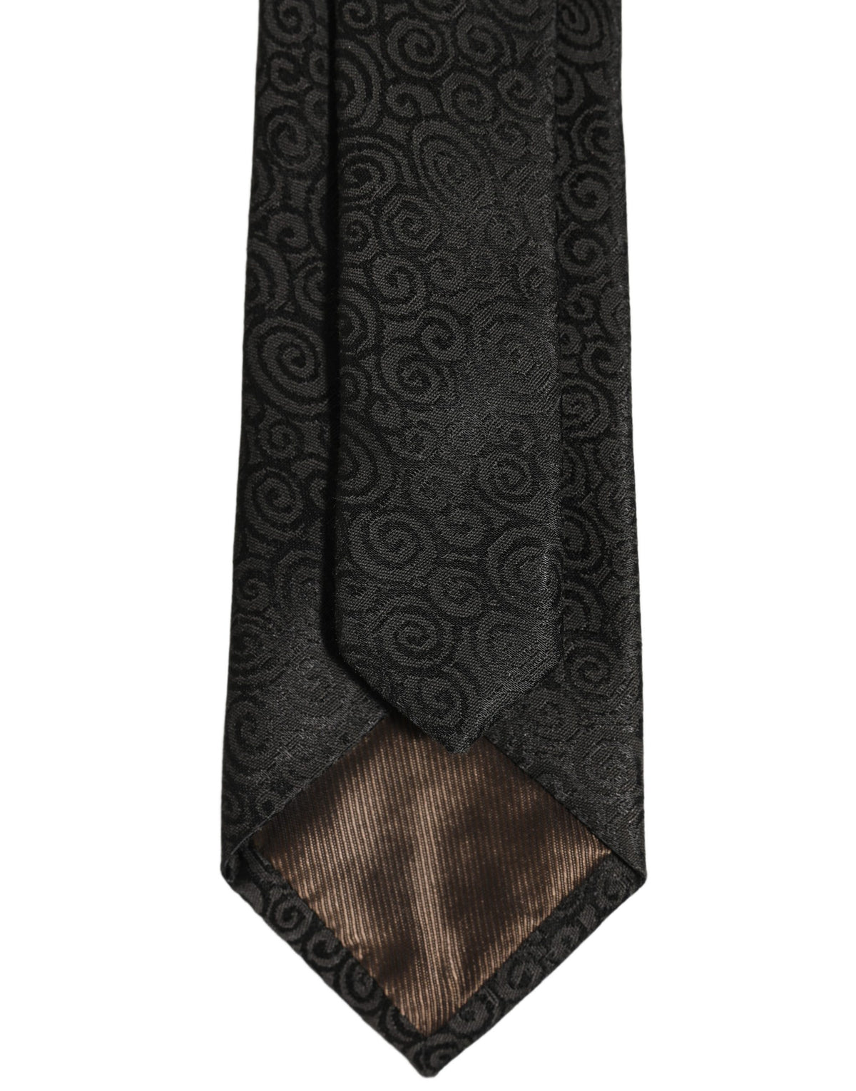 Dolce & Gabbana Black Swirl Pattern Silk Adjustable Necktie