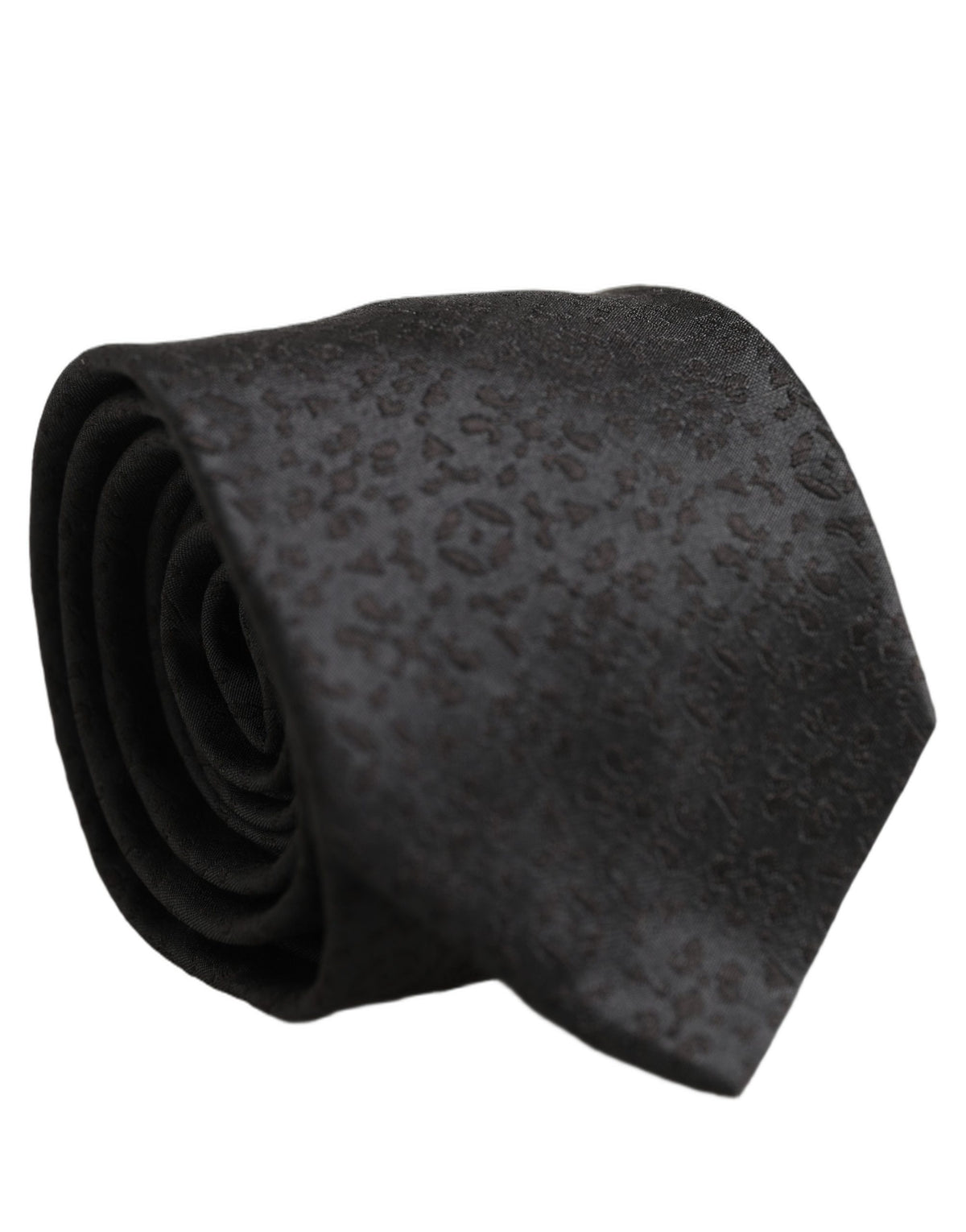 Dolce & Gabbana Black Jacquard Silk Adjustable Necktie