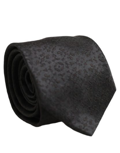Dolce & Gabbana Black Jacquard Silk Adjustable Necktie