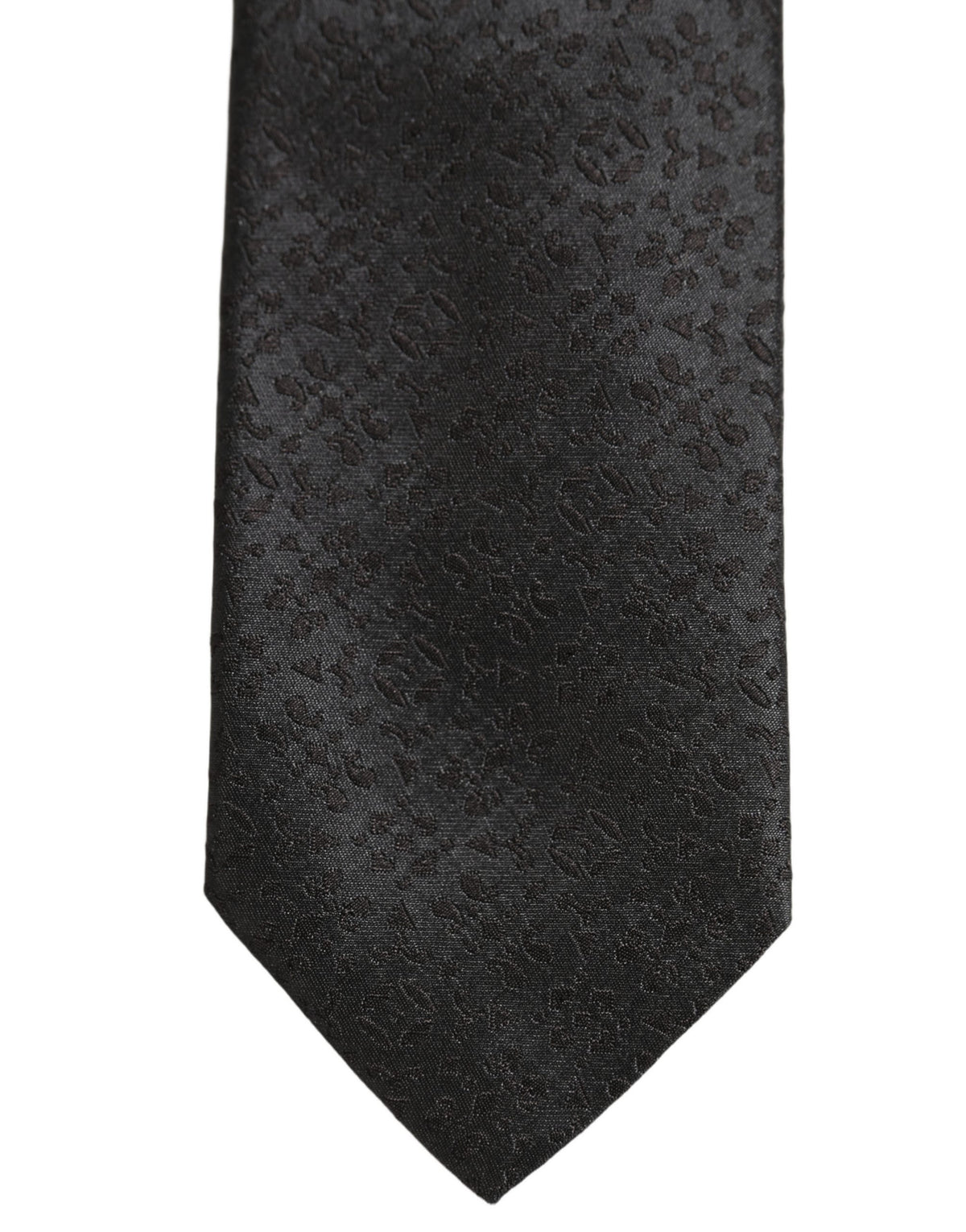 Dolce & Gabbana Black Jacquard Silk Adjustable Necktie