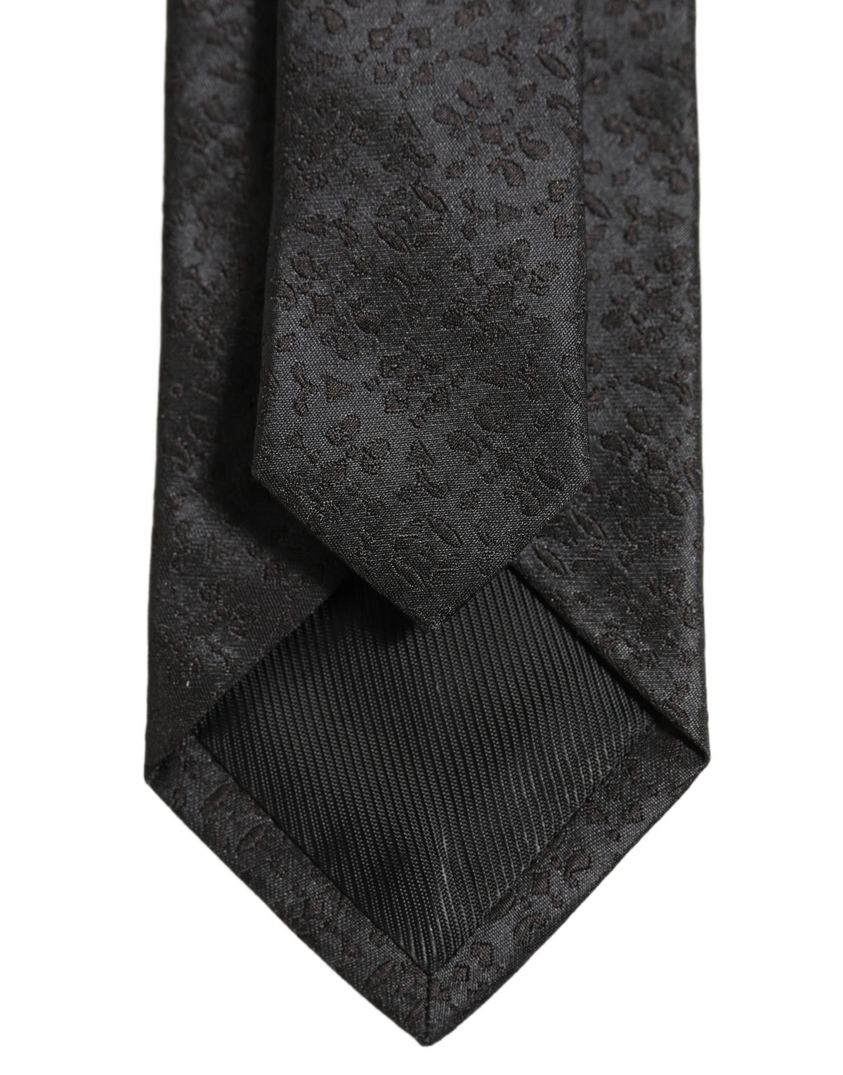 Dolce & Gabbana Black Jacquard Silk Adjustable Necktie