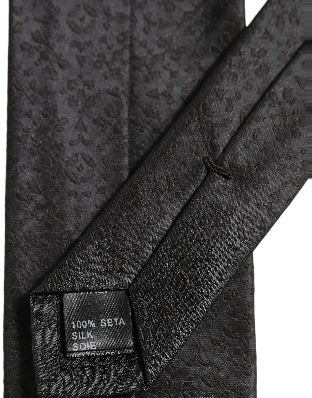 Dolce & Gabbana Black Jacquard Silk Adjustable Necktie