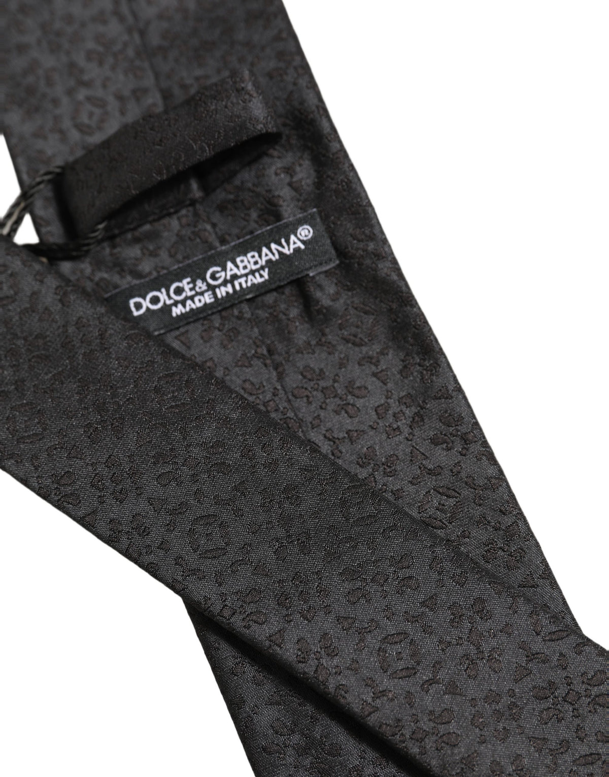 Dolce & Gabbana Black Jacquard Silk Adjustable Necktie