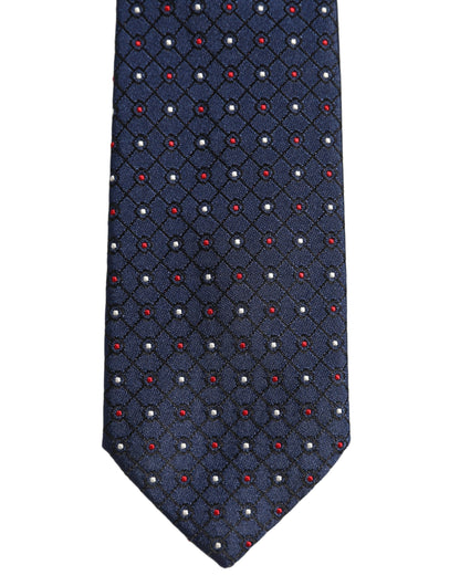 Dolce & Gabbana Blue Diamond Lattice Adjustable Necktie Men Accessory Tie