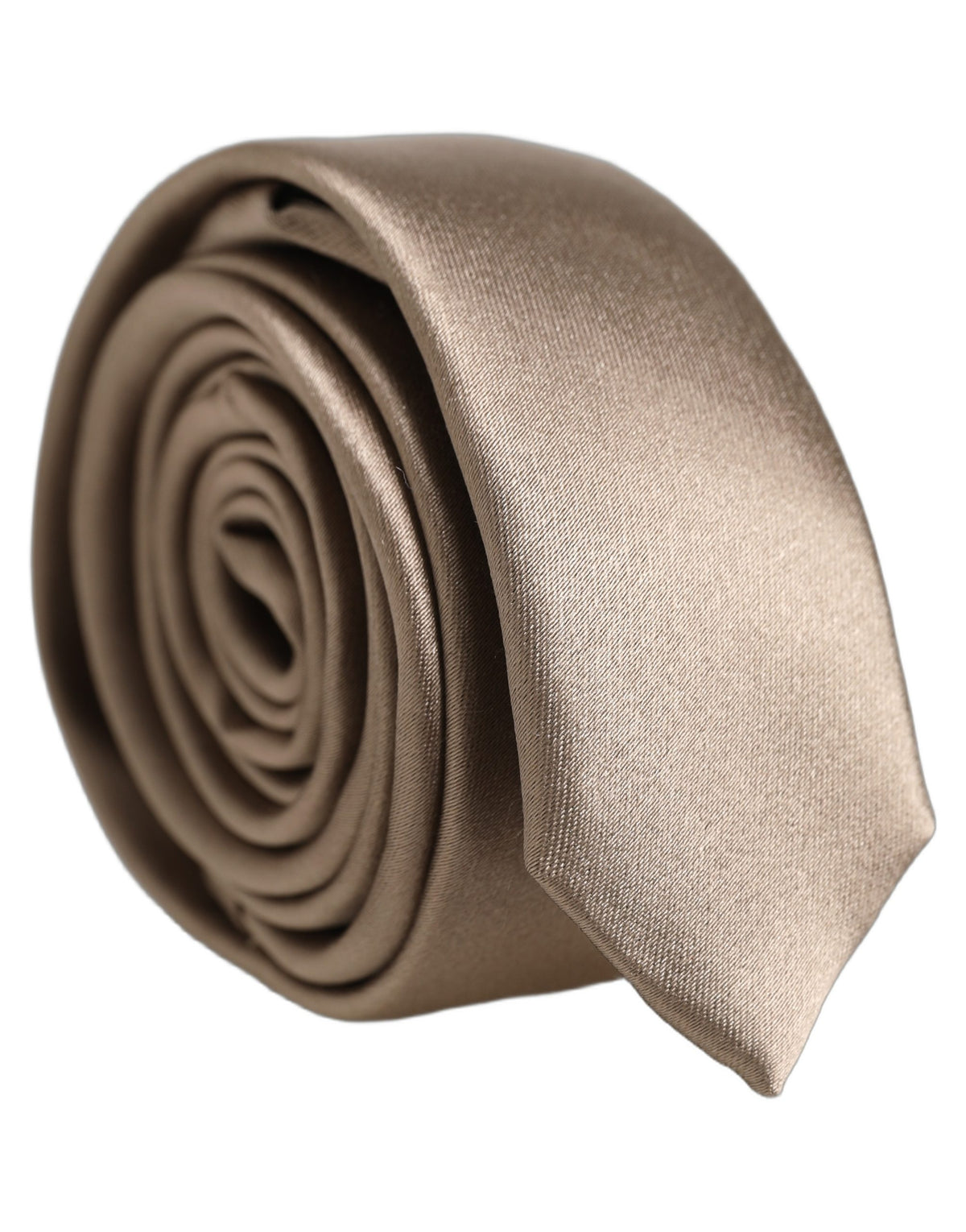 Dolce & Gabbana Brown Satin 100% Silk Adjustable Tied Necktie