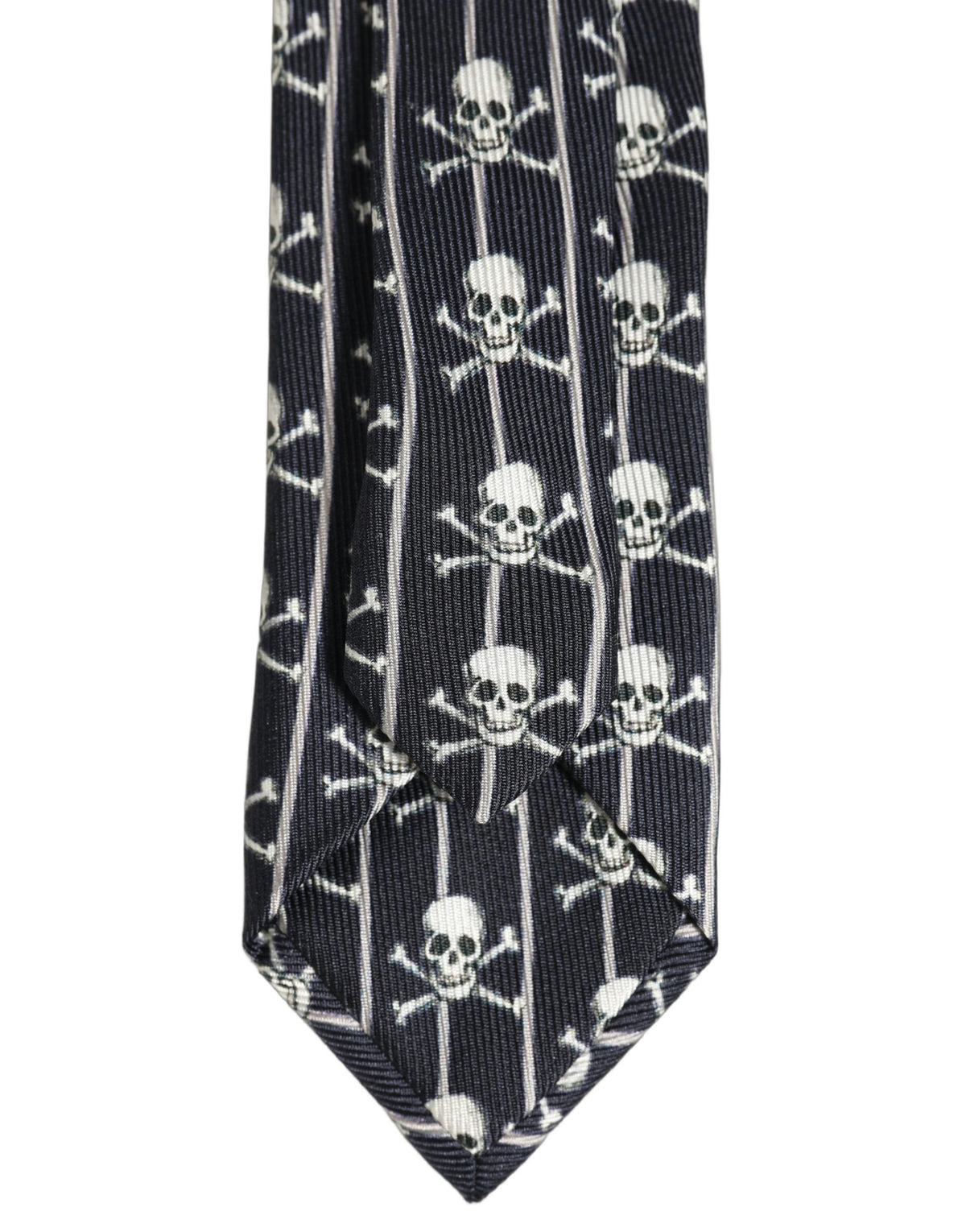 Dolce & Gabbana Men Black Silk Skull Fantasy Adjustable Tied Necktie Tie