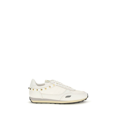 Valentino Garavani White Calf Leather Bos Taurus Athletic Sneakers