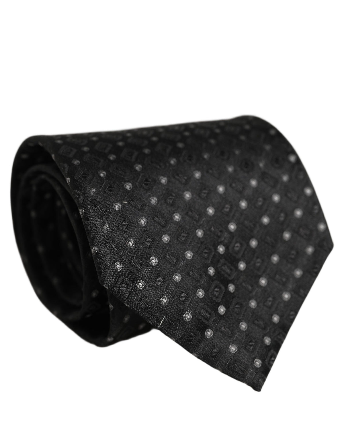 Dolce & Gabbana Black Jacquard Silk Adjustable Men Necktie Accessory Tie