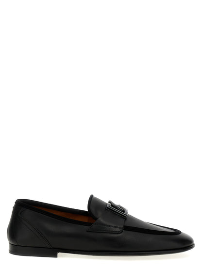 Dolce & Gabbana Black Calfskin Slip-On Loafers