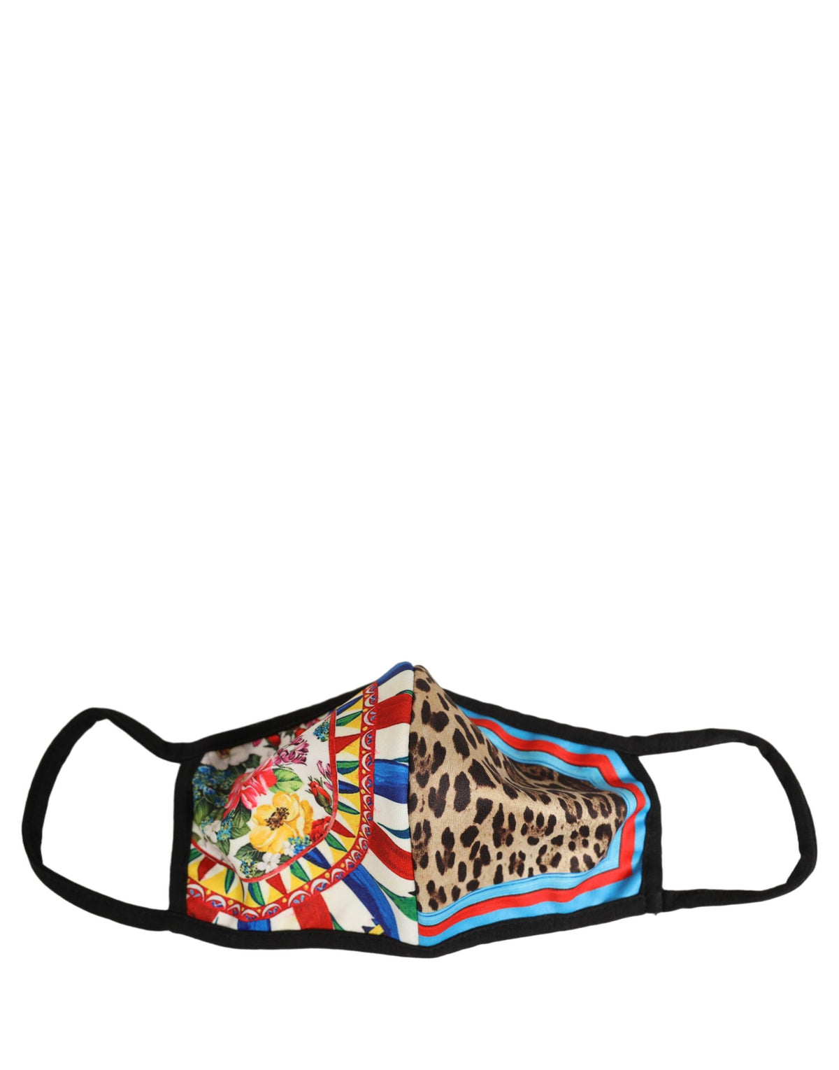 Dolce & Gabbana Multicolor Floral Leopard Elastic Ear Strap Face Mask