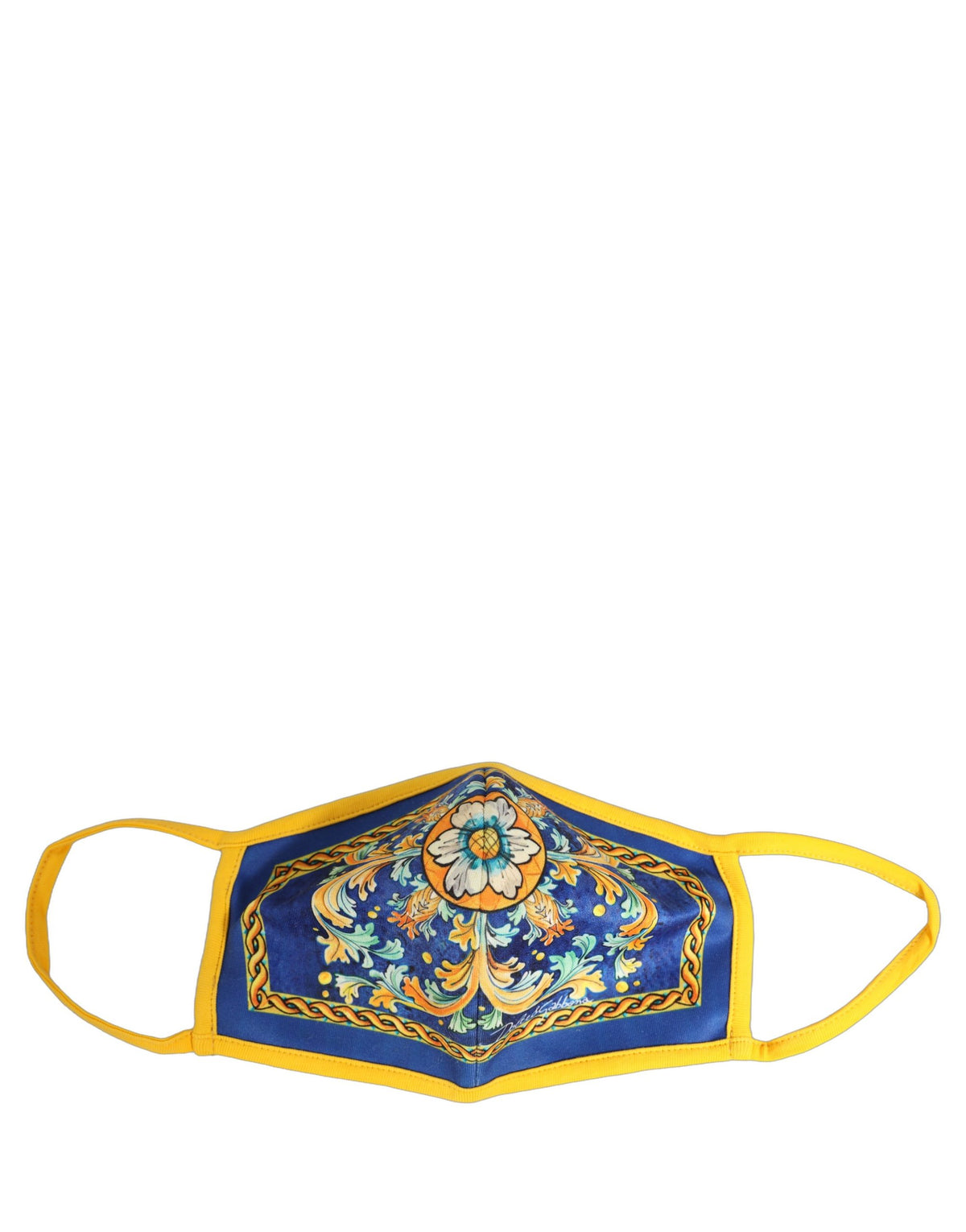 Dolce & Gabbana Multicolor Majolica Print Elastic Ear Strap Face Mask