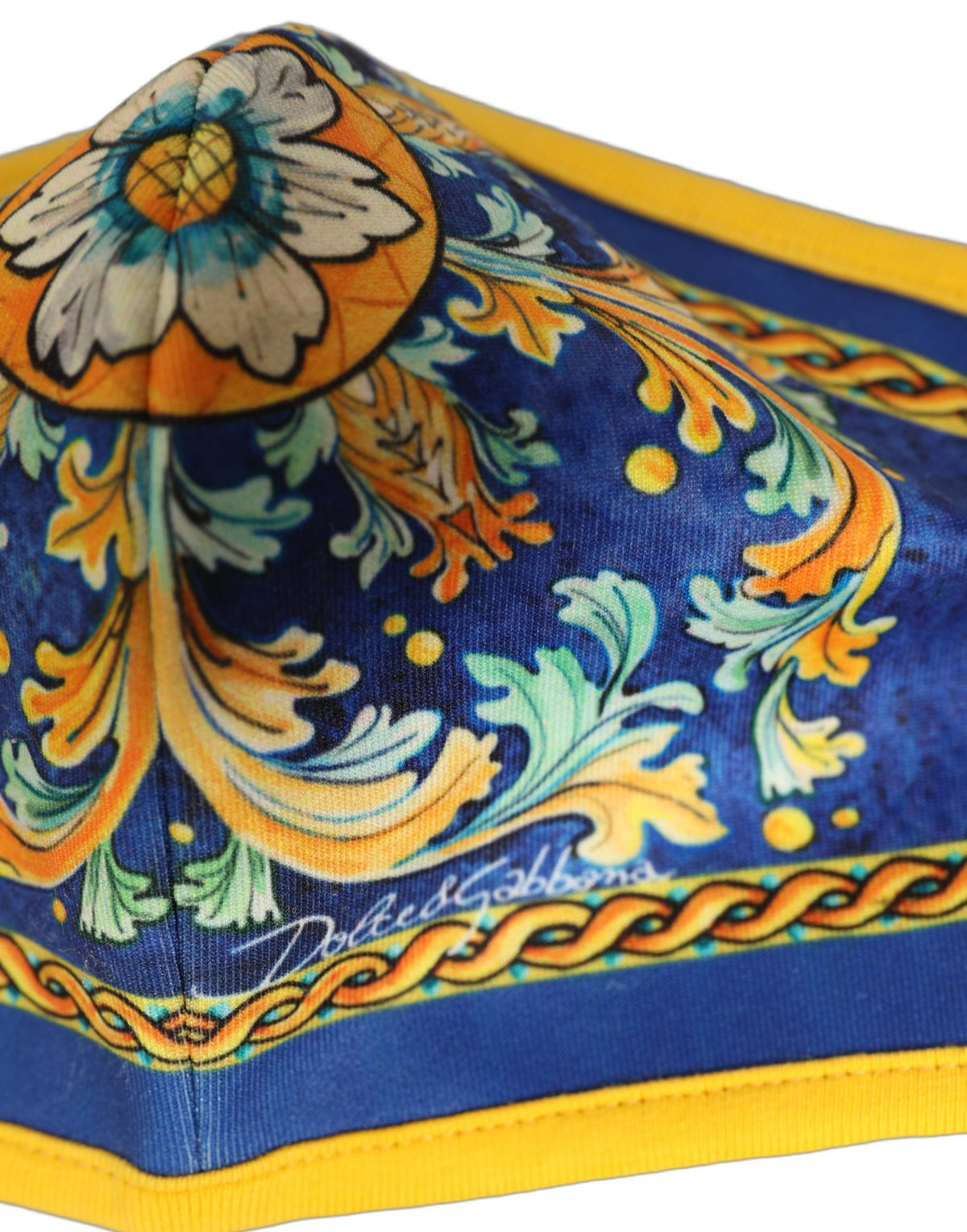 Dolce & Gabbana Multicolor Majolica Print Elastic Ear Strap Face Mask