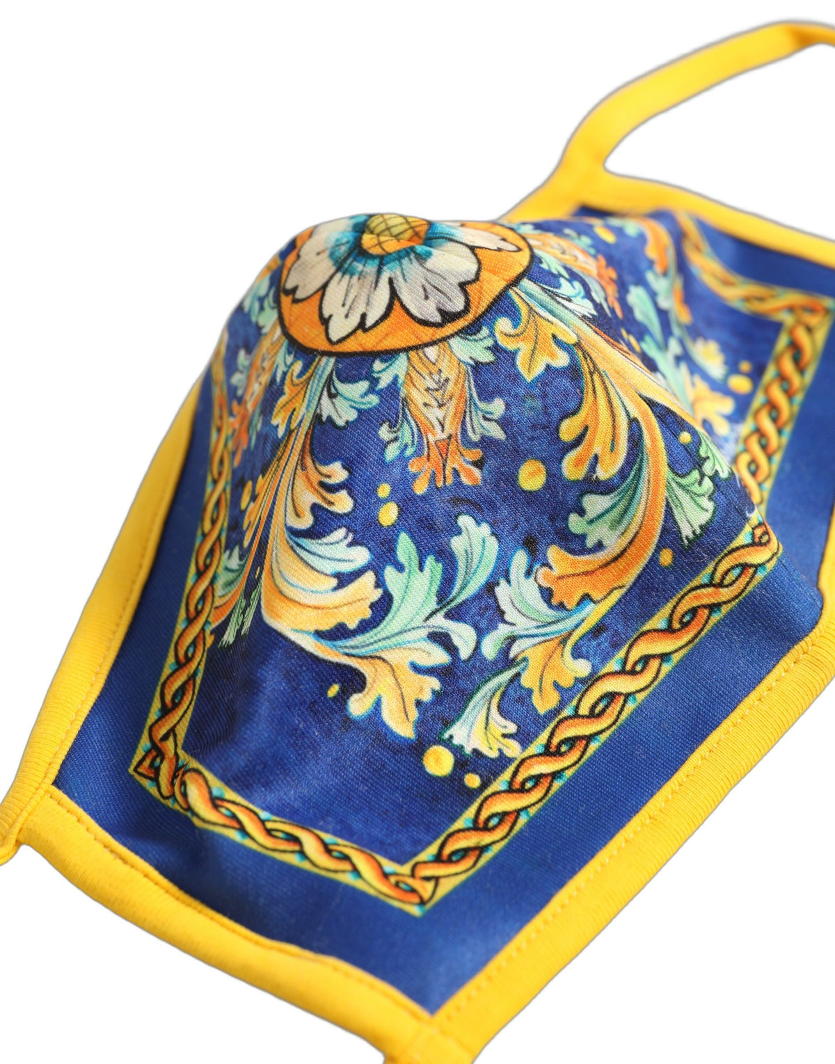Dolce & Gabbana Multicolor Majolica Print Elastic Ear Strap Face Mask