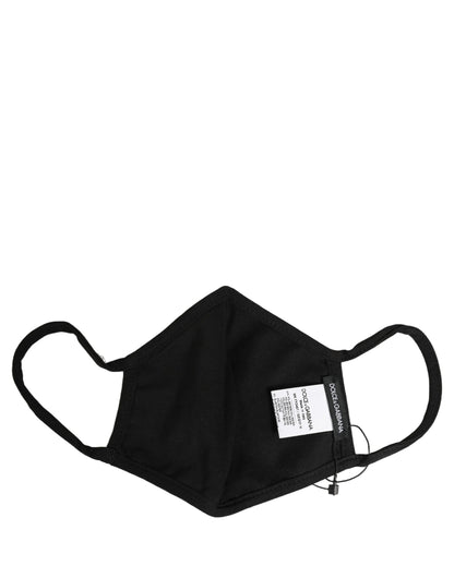 Dolce & Gabbana Black Heart DG Logo Monogram Elastic Ear Strap Face Mask