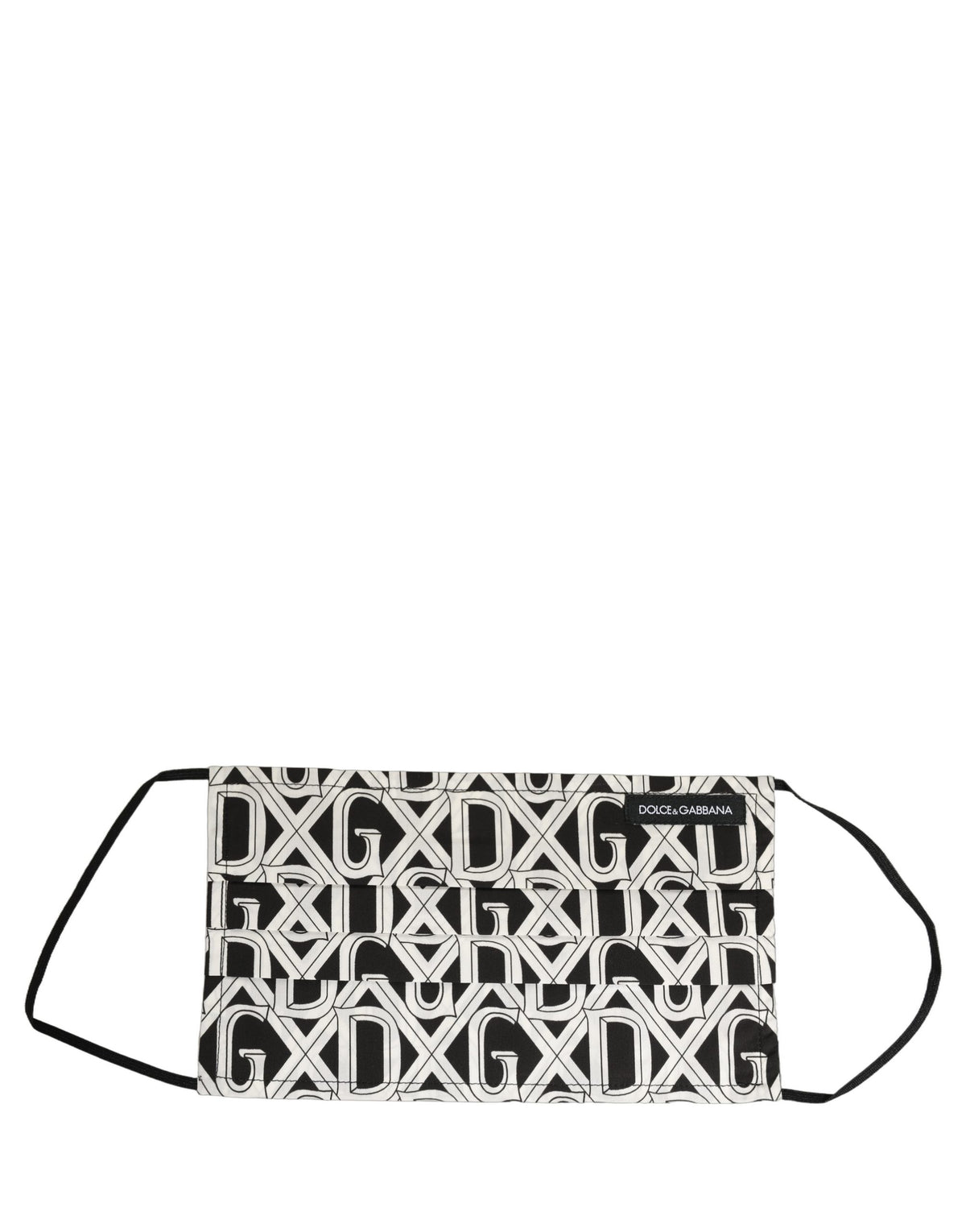 Dolce & Gabbana Black White DG Logo Monogram Elastic Ear Strap Face Mask