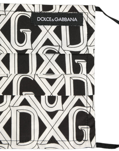 Dolce & Gabbana Black White DG Logo Monogram Elastic Ear Strap Face Mask
