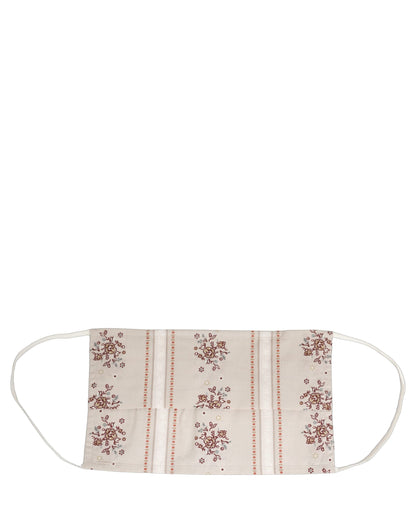 Dolce & Gabbana Beige Floral Print Pleated Elastic Ear Strap Face Mask