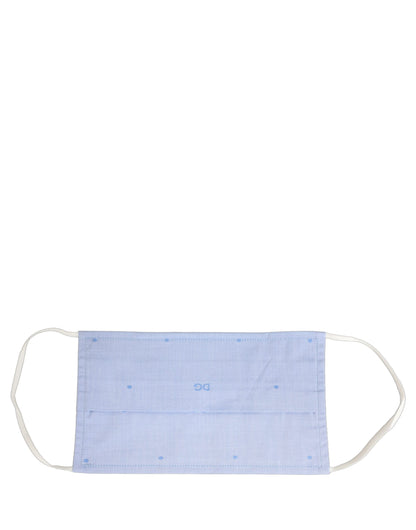 Dolce & Gabbana Light Blue DG Monogram Pleat Elastic Ear Strap Face Mask