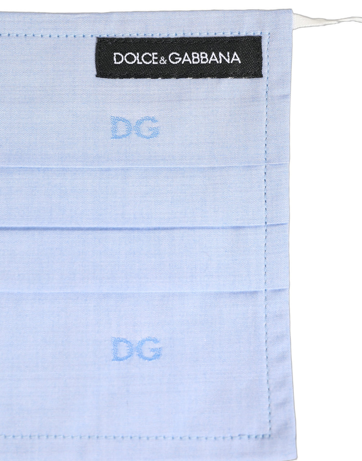 Dolce & Gabbana Light Blue DG Monogram Pleat Elastic Ear Strap Face Mask