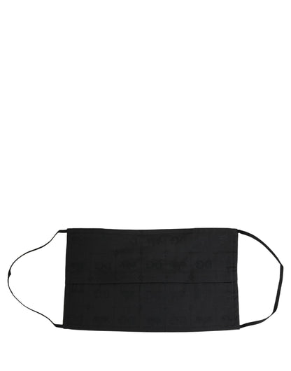 Dolce & Gabbana Black 100% Cotton Pleated Elastic Ear Strap Face Mask