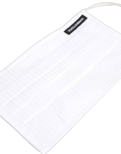 Dolce & Gabbana White 100% Cotton Pleated Elastic Ear Strap Face Mask