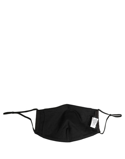 Dolce & Gabbana Black White Logo Baroque Elastic Ear Strap Face Mask