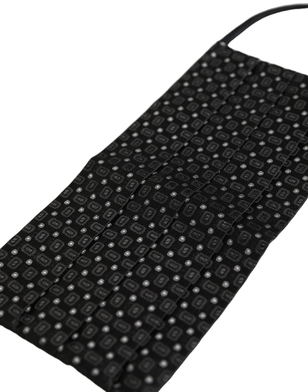 Dolce & Gabbana Black Silk Patterned Pleated Face Mask