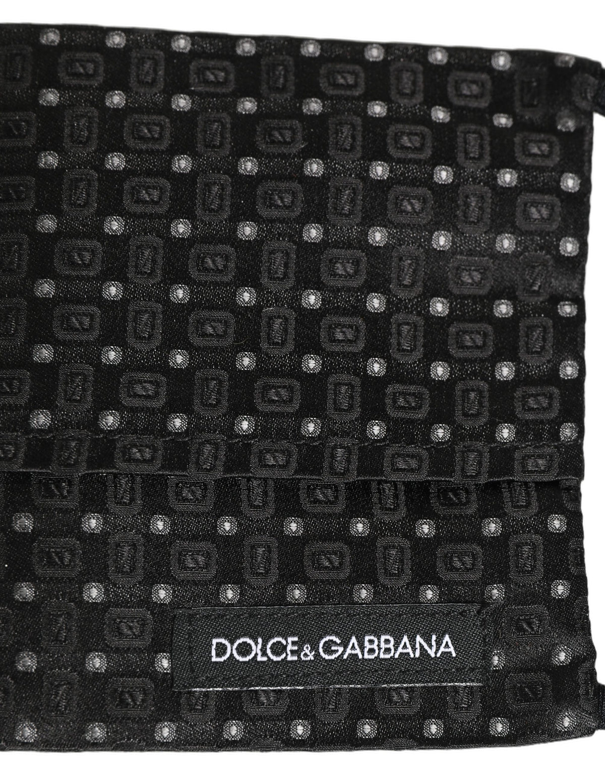 Dolce & Gabbana Black Silk Patterned Pleated Face Mask
