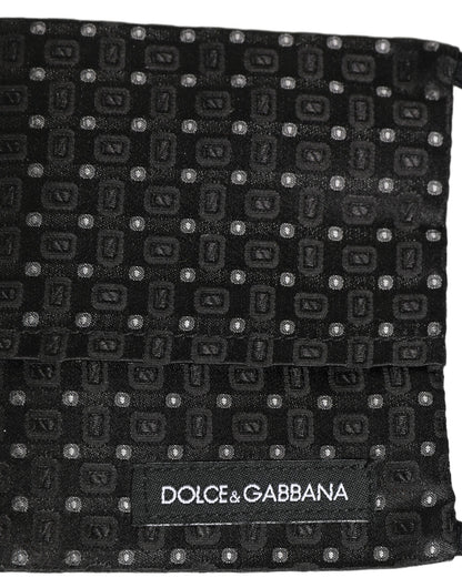 Dolce & Gabbana Black Silk Patterned Pleated Face Mask