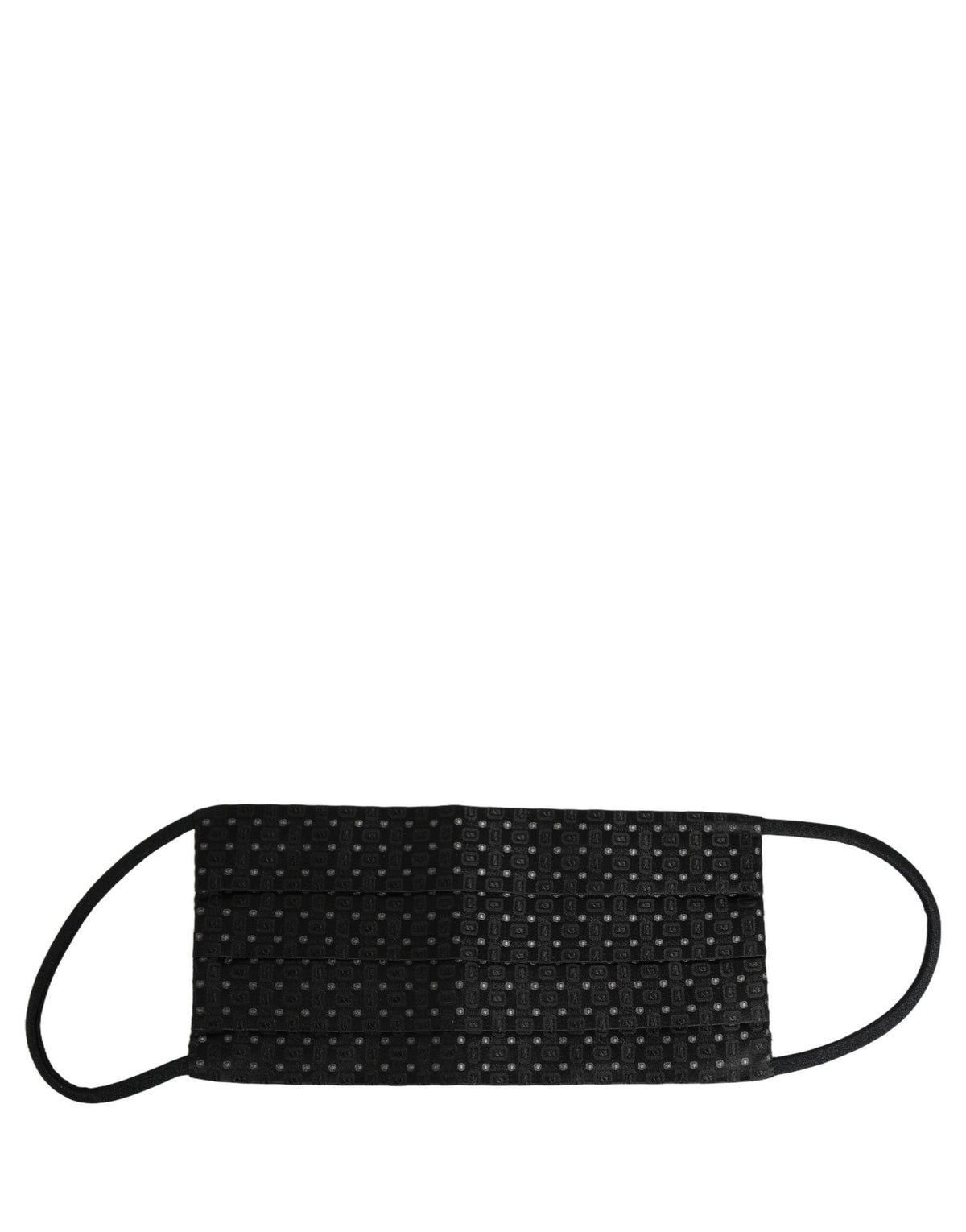 Dolce & Gabbana Black Silk Patterned Pleated Face Mask